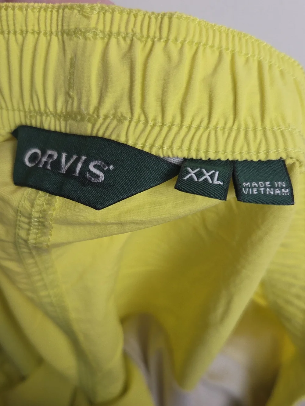Orvis Men's Stretchy Neon Yellow Ultralight Swim Trunks Nylon Bathing Suit XXL